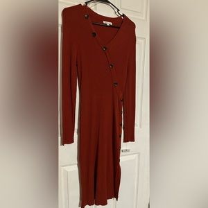 Women’s knit midi Dress burnt orange